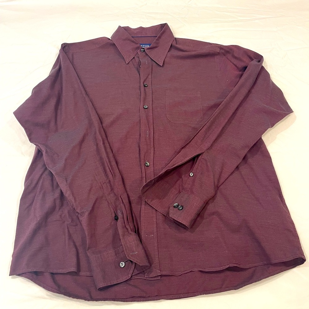 Eton Maroon Long Sleeve Button Down
